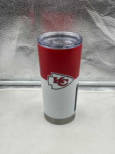 Kansas City Chiefs NFL 20oz Tumbler Cup Mug with Logo Brands, showcasing the iconic Chiefs logo, perfect for game day.