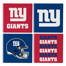 Load image into Gallery viewer, Evergreen Enterprises New York Giants NFL Set of 4 Ceramic Coasters, designed for fans to enjoy their beverages while using New York Giants Coasters.
