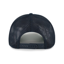 Load image into Gallery viewer, Model wearing the Detroit Tigers MLB '47 Brand Throwback Navy Hitch Rope Adjustable Snapback Hat, a must-have accessory for any Detroit Tigers hat collection.
