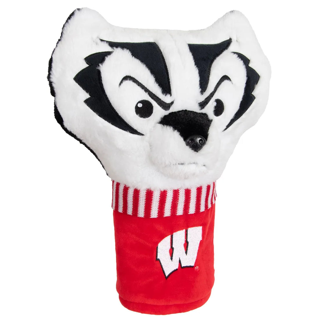 Wisconsin Badgers NCAA Team Mascot Golf Driver Head Cover by WinCraft, featuring vibrant team colors and detailed graphic for golf enthusiasts and fans, providing protection and style on the golf course.