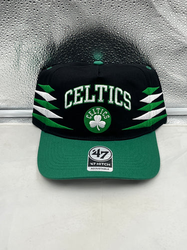 Boston Celtics NBA '47 Brand Black Diamond Hitch Adjustable Snapback Hat in black color