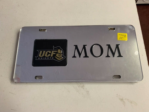 UCF Knights NCAA Silver Mirrored Laser Cut License Plate Craftique - Casey's Sports Store