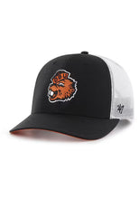 Load image into Gallery viewer, Oregon State Beavers NCAA '47 Brand Throwback Black Trucker Mesh Adjustable Hat
