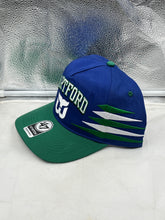 Load image into Gallery viewer, Hartford Whalers NHL &#39;47 Brand Blue Diamond Hitch Adjustable Snapback Hat side view
