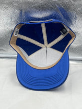 Load image into Gallery viewer, Close-up view of the New York Rangers NHL &#39;47 Blue Charlton Hitch Adjustable Snapback Hat highlighting the premium quality materials and classic design perfect for game day.
