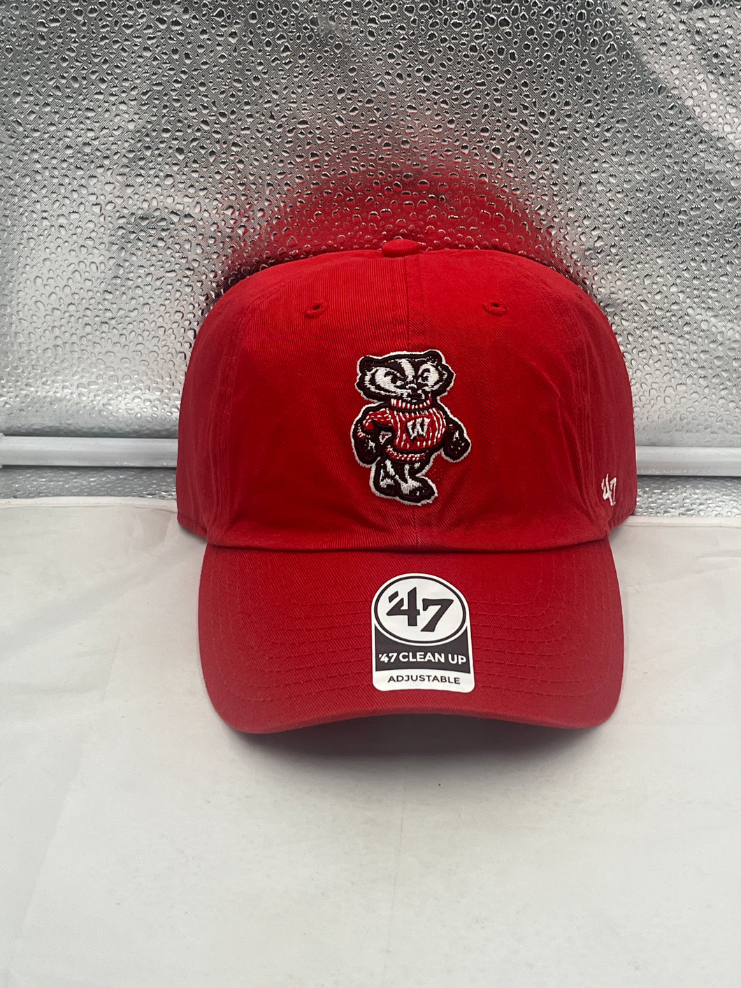 Wisconsin Badgers NCAA '47 Brand Throwback Red Clean Up Adjustable Strapback Hat