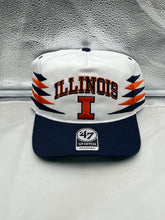Load image into Gallery viewer, Illinois Fighting Illini NCAA &#39;47 White Diamond Hitch Snapback Adjustable Hat showcasing a stylish design with a white color scheme and diamond pattern, perfect for sports fans and outdoor activities.
