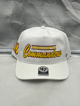 Load image into Gallery viewer, Washington Commanders NFL &#39;47 Brand White Hitch Snapback Adjustable Hat front view showcasing the bold team logo.
