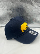 Load image into Gallery viewer, Close-up of the California Golden Bears NCAA &#39;47 Brand Blue Clean Up Adjustable Strapback Hat, highlighting the quality materials and craftsmanship.
