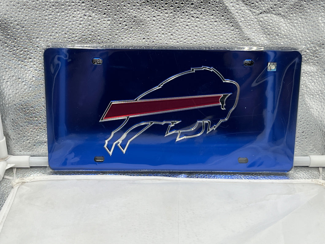 Buffalo Bills NFL Blue Reflective Lasercut License Plate Wincraft