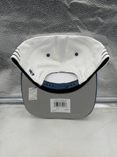 Load image into Gallery viewer, Side angle of the Colorado Avalanche NHL '47 Brand White Diamond Hitch Adjustable Snapback Hat featuring an adjustable snapback closure.
