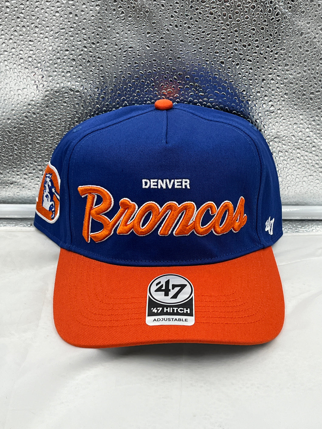 Denver Broncos Throwback NFL '47 Brand Blue Script Hitch Snapback Adjustable Hat - Casey's Sports Store
