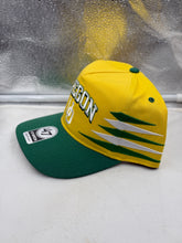 Load image into Gallery viewer, Close-up view of the Oregon Ducks NCAA '47 Brand Yellow Diamond Hitch Snapback Adjustable Hat, displaying quality stitching and the iconic Oregon Ducks logo.
