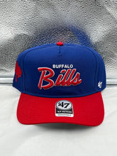 Load image into Gallery viewer, Buffalo Bills Throwback NFL &#39;47 Brand Blue Script Hitch Snapback Adjustable Hat - Casey&#39;s Sports Store
