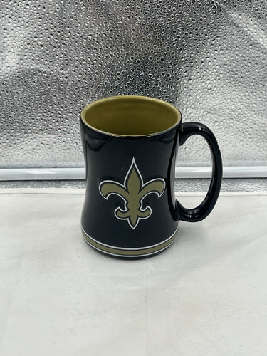 New Orleans Saints NFL Boelter 14oz Mug Cup showcasing team logo and colors, perfect for fans to support their team.