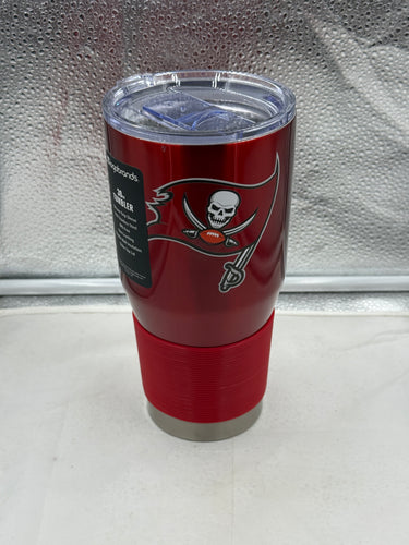 Tampa Bay Buccaneers NFL 30oz Tumbler Cup by Logo Brands showcasing the iconic team logo and designed for optimal drink temperature retention.