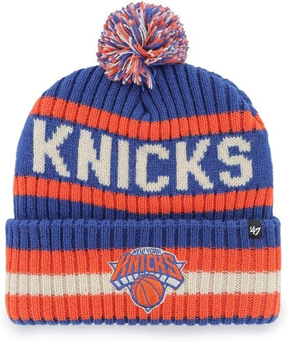New York Knicks NBA '47 Brand Royal Bering Knit Cuff Cap Beanie - Casey's Sports Store