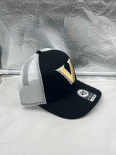 Load image into Gallery viewer, Vanderbilt Commodores NCAA &#39;47 Brand Black Trucker Mesh Adjustable Snapback Hat - Back View featuring adjustable snapback closure for a personalized fit.
