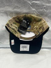 Load image into Gallery viewer, Close-up view of the Air Force Fighting Falcons NCAA &#39;47 Brand Camo MVP Adjustable Hat highlighting the team logo and adjustable strap.
