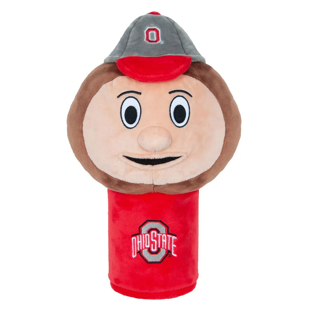 Ohio State Buckeyes Brutus NCAA Team Mascot Golf Driver Head Cover by WinCraft showcasing vibrant team colors and intricate mascot design for golf enthusiasts.