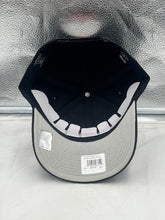 Load image into Gallery viewer, Close-up view of the Atlanta Flames NHL &#39;47 Brand Throwback Black MVP Adjustable Hat featuring high-quality materials and adjustable strap for comfort.
