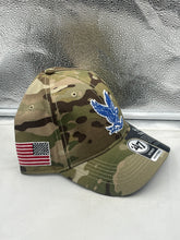 Load image into Gallery viewer, Air Force Fighting Falcons NCAA &#39;47 Brand Camo MVP Adjustable Hat shown in outdoor setting, perfect for sports events and casual wear.

