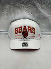 Load image into Gallery viewer, Chicago Bears NFL '47 Brand White Roscoe Hitch Rope Snapback Adjustable Hat showcasing the classic design and prominent team logo, perfect for fans looking for a stylish Chicago Bears hat.
