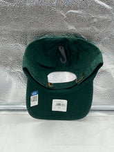 Load image into Gallery viewer, Close-up of the Miami Hurricanes NCAA &#39;47 Brand Green Clean Up Adjustable Hat, highlighting the comfortable adjustable strap and unique design.
