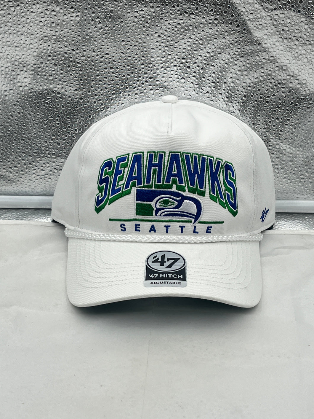 Seattle Seahawks NFL '47 Brand Throwback White Hitch Snapback Adjustable Hat