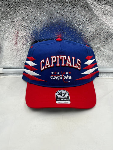 Washington Capitals NHL '47 Brand Blue Diamond Hitch Adjustable Snapback Hat - Stylish blue cap with adjustable snapback feature, perfect for fans supporting the Capitals.