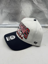 Load image into Gallery viewer, Close-up of Arizona Wildcats NCAA '47 Champs Off White TT Hitch Adjustable Snapback Hat showcasing the design - perfect Arizona Wildcats hat for game day
