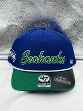 Load image into Gallery viewer, Seattle Seahawks Throwback NFL &#39;47 Blue Script MVP DV Adjustable Snapback Hat - Casey&#39;s Sports Store
