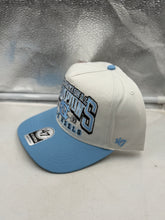 Load image into Gallery viewer, Side view of the North Carolina Tar Heels hat showcasing the '47 Champs design.
