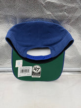 Load image into Gallery viewer, Side view of the Denver Broncos NFL '47 Throwback Corduroy Blue Hitch Snapback Adjustable Hat highlighting the adjustable snapback closure.
