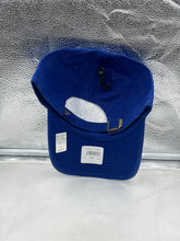 Load image into Gallery viewer, Close-up view of the St Louis Blues NHL &#39;47 Brand Throwback Blue Clean Up Adjustable Strapback Hat, featuring the vibrant blue color and quality stitching.
