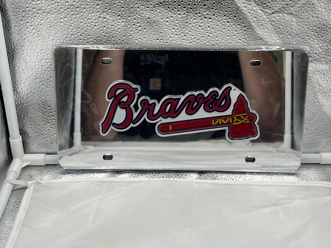 Atlanta Braves MLB Silver Lasercut License Plate Wincraft