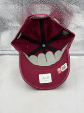 Load image into Gallery viewer, Close-up view of USC Trojans NCAA '47 Brand Throwback Red Clean Up Adjustable Strapback Hat illustrating the adjustable strapback closure and high-quality fabric.
