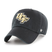 Load image into Gallery viewer, UCF Golden Knights NCAA '47 Brand Black Clean Up Adjustable Strapback Hat - Stylish and comfortable UCF Golden Knights hat with adjustable strap.
