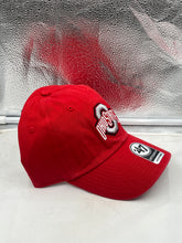 Load image into Gallery viewer, Ohio State Buckeyes NCAA &#39;47 Brand Red Clean Up Adjustable Hat showcasing vibrant red color and iconic Buckeyes logo, perfect for fans supporting their team on game days.
