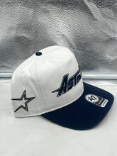 Load image into Gallery viewer, Houston Astros MLB &#39;47 Brand White TT Script Hitch Adjustable Snapback Hat displayed against a bright background, showcasing its stylish design and iconic team logo.

