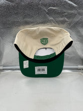 Load image into Gallery viewer, Side profile of the Minnesota North Stars NHL &#39;47 Throwback Natural TT Hitch Adjustable Snapback Hat, featuring vintage throwback graphics and comfortable fit, ideal for any Minnesota North Stars hat collector.
