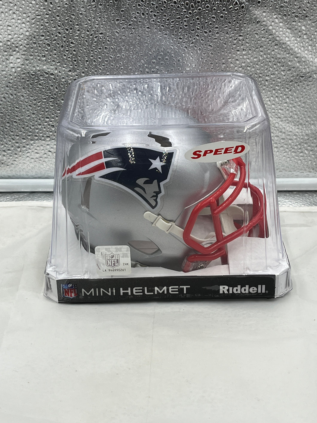 New England Patriots NFL Silver Riddell Speed Replica Mini Helmet