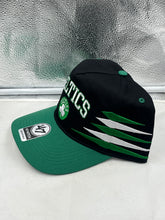 Load image into Gallery viewer, Boston Celtics NBA &#39;47 Brand Black Diamond Hitch Adjustable Snapback Hat shown from the front view.
