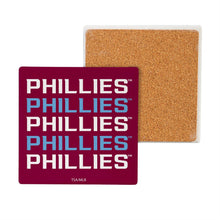 Load image into Gallery viewer, Elegant Philadelphia Phillies Coasters by Evergreen Enterprises, a must-have for MLB enthusiasts.
