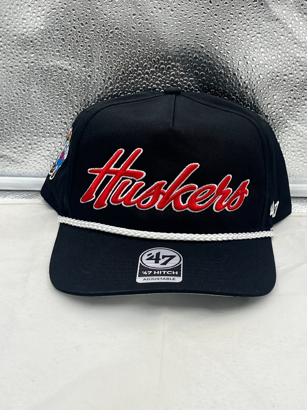 Nebraska Cornhuskers NCAA '47 Brand Black Script Hitch Adjustable Snapback Hat