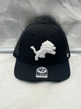 Load image into Gallery viewer, Detroit Lions NFL &#39;47 Brand Black Trucker Mesh Strapback Adjustable Hat
