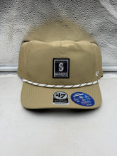Load image into Gallery viewer, Seattle Mariners MLB '47 Brand Khaki Hitch Rope Adjustable Snapback Hat, front view of the Seattle Mariners hat
