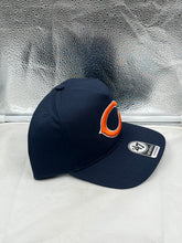 Load image into Gallery viewer, Close-up image of the Chicago Bears NFL &#39;47 Brand Navy Hitch Snapback Adjustable Hat featuring detailed embroidery of the Bears logo.
