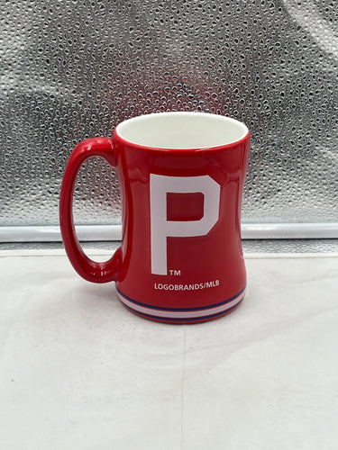 Philadelphia Phillies Throwback MLB 14oz Coffee Mug Cup by Logo Brands showcasing a vintage team logo design.