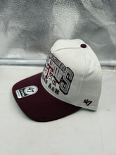 Load image into Gallery viewer, Close-up view of the Texas A&amp;M Aggies NCAA '47 Brand Champs Off White Hitch Adjustable Snapback Hat showcasing the logo, perfect Texas A&amp;M Aggies hat.
